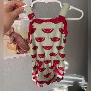 Kickee Pants Red and Cream Watermelon Bodysuit